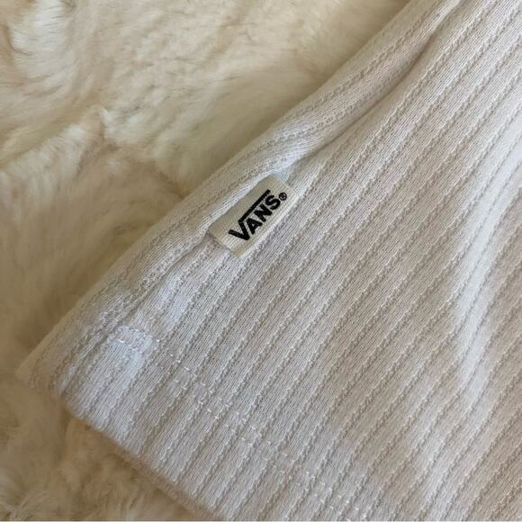 Vans Women's White Logo Medium Snap Back Ribbed Casual Tank Top - Picture 5 of 9